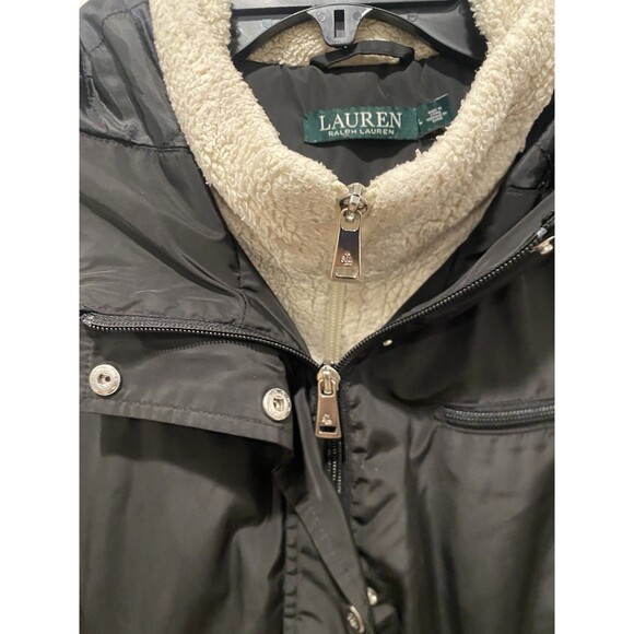 Ralph Lauren Women’s Hooded Jacket with Sherpa Zipper Attachment Size Large - Picture 9 of 11
